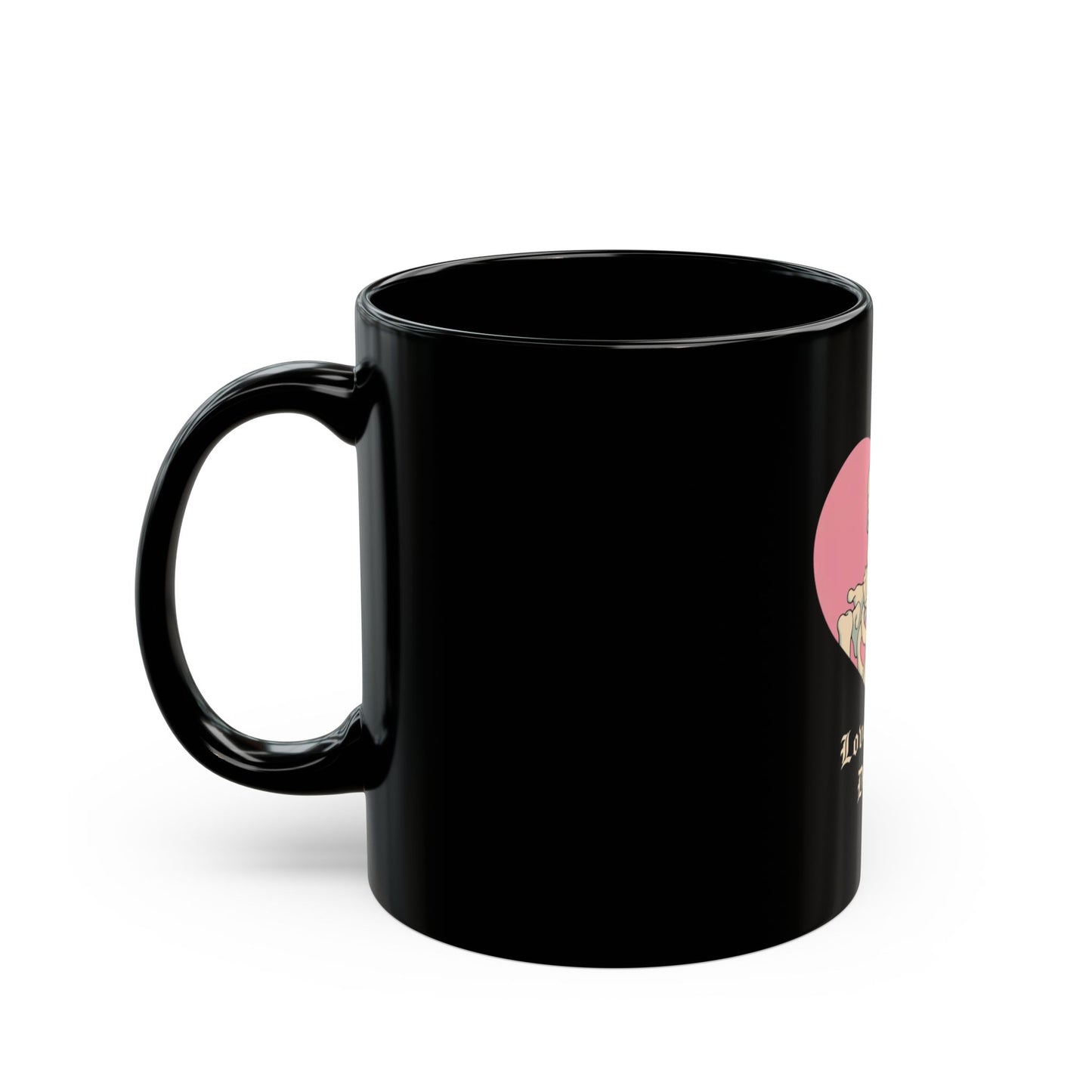 Tasse noire « Je t'aime jusqu'à la mort » (11oz, 15oz)